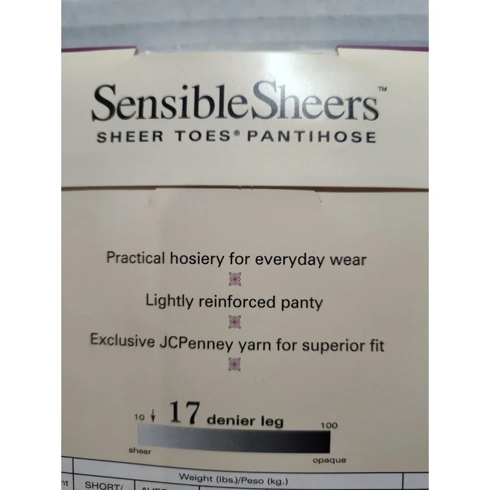 Vintage Worthington‎ JC Penney Sensible Sheers Pantihose Bone 81 Average New
